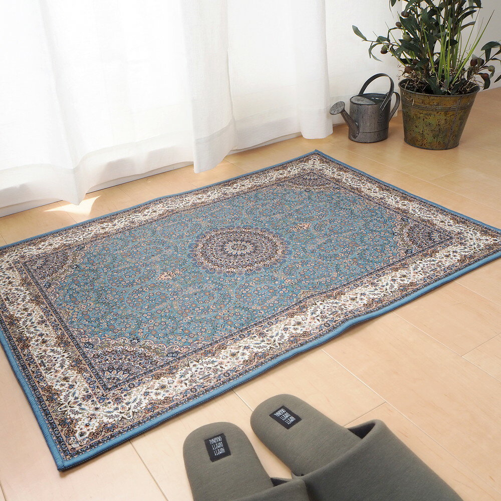 送料無料 玄関マット 洗濯機OK 滑り止め 撥水加工付き 洗える オールシーズン 約70×120cm ターコイズ ..