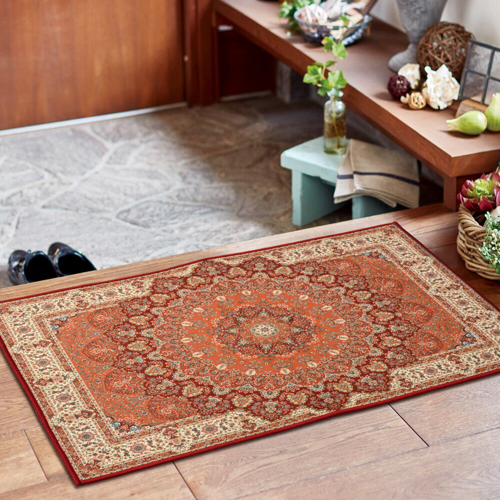 送料無料 玄関マット 洗濯機OK 滑り止め 撥水加工付き 洗える オールシーズン 約70×120cm プリシア エ..