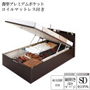 送料無料 組み立て サービス付き 国産跳ね上げ式収納ベッド レナーチ ダークブラウン セミダブルベッド ラージ 縦開き 薄型プレミアムポケットコイルマットレス付き 収納付きベッド ベッド下 大容量収納 木製ベッド マットレス付き 宮付き 棚付き コンセント付き 一人暮らし(3)