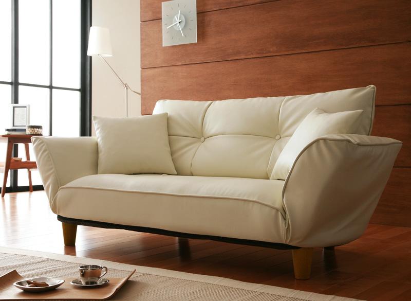 【送料無料】 カウチソファ 木脚 2人掛け 脚8.5cm Gratis グラティス 2人用 リクライニングソファー ソファ ソファー 合成皮革 二人掛け 脚付き