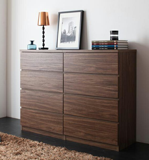 送料無料 チェスト Aセット【チェスト×2個】 4段 幅60 引出し タンス たんす 箪笥 家具 木製 シンプル モダン ヌクス リビング 木目 ウォルナット柄...