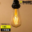 10個セット 送料無料【1年保証】LED電球 E26 エジソン電球 エジソン球 フィラメント電球 クリア電球 レトロ電球 裸電球 おしゃれ 4W 360lm 濃い電球色(2100K) 白熱球30W相当 広配光 レトロ モダン ノスタルジック アンティーク 店舗 カフェ BD-0426ST64