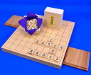 木製将棋セット 新桂1寸卓上将棋盤セット(将棋駒黄楊上彫駒)