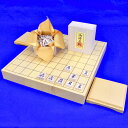 木製将棋セット　ヒバ1寸5分卓上将棋盤セット【特売品】(木製将棋駒白椿上彫駒)