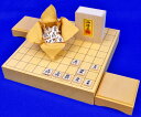 木製将棋セット　ヒバ2寸ハギ卓上将棋盤セット(将棋駒白椿上彫駒)