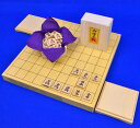 将棋セット　新かや1寸卓上将棋盤セット(将棋駒黄楊錦旗彫駒)