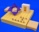 将棋セット 新かや2寸一枚板卓上将棋盤セット(木製将棋駒黄楊錦旗彫駒)