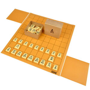 将棋セット 将碁屋マット将棋盤セット(プラ将棋駒王将・駒台付き)※ゆったり盤サイズ33cm×36cm