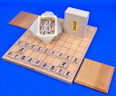 将棋セット　新桂6号折将棋盤セット(木製将棋駒アオカ押し駒・駒台付き)