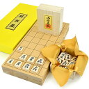 木製将棋セット 新桂7号折将棋盤セット(将棋駒白椿上彫)