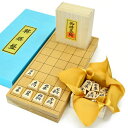 将棋セット　新桂6号折将棋盤セット(木製将棋駒白椿上彫)