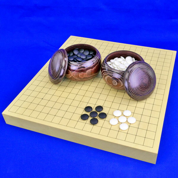 囲碁セット ヒバ1寸5分卓上碁盤セット【特売品】(蛤碁石25号・栗碁笥大)