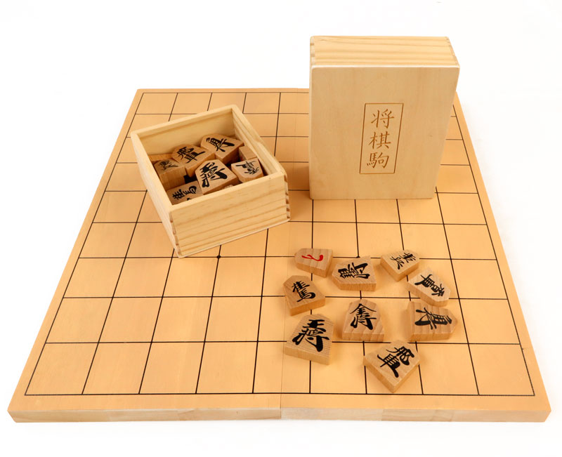 将棋セット 新桂5号折将棋盤と木製普及将棋駒【1点限定訳あり特価品・WS187】