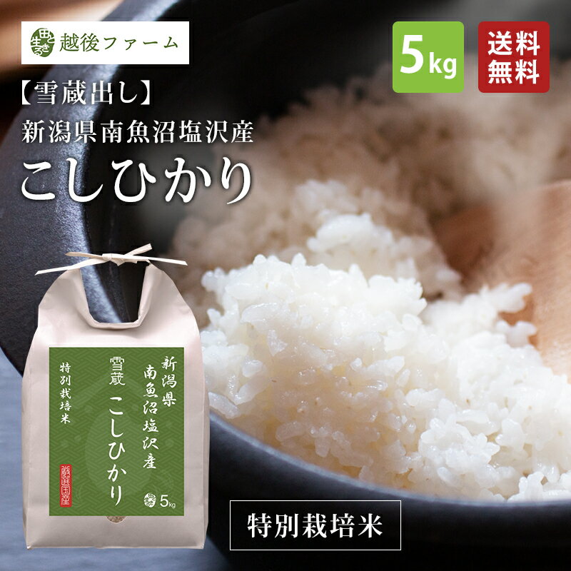 【新潟 越後ファーム】 【5kg】 【出荷直前精米】 特別栽培米 新潟県南魚沼塩沢地区こしひかり 魚沼産 コシヒカリ こしひかり 雪蔵貯蔵 今摺り米 ブランド米 白米 お取り寄せグルメ 母の日 父の日 敬老の日 お中元 お歳暮 内祝い 御祝 ギフト 精米所から直送 送料無料のサムネイル