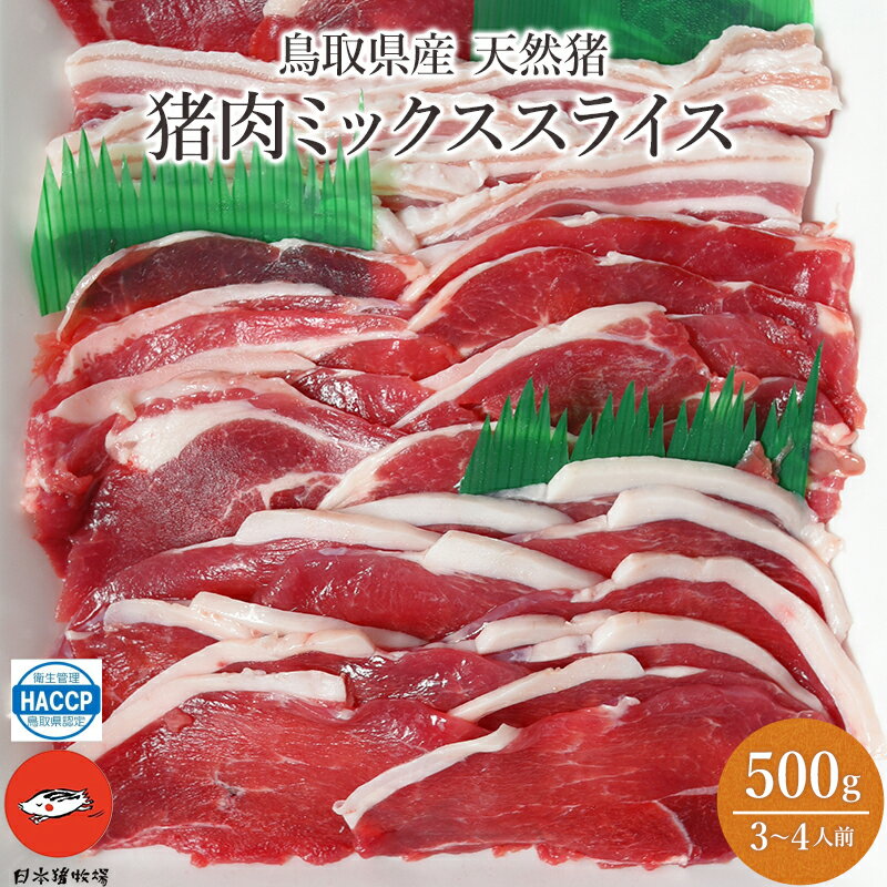 肉ギフト（5000円程度） 【鳥取 日本猪牧場】 鳥取県産天然猪 猪肉ミックススライス 冷凍 500g 3～4人前 お取り寄せグルメ ジビエ料理 天然ジビエ 猪肉専門店 BBQ キャンプ 肉 ロース 肩ロース バラ モモ ウデ ぼたん鍋 猪汁 焼き肉 敬老の日 お中元 お歳暮 いのしし ギフト 産地直送 送料無料