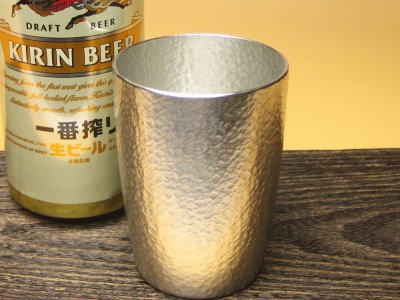 【名入れ無し】大人気ビールジョッキ！缶ビールが旨くなる！大阪錫器　タンブラーベルク(中)　大阪浪華錫器　ビアマグ【楽ギフ_包装】【楽ギフ_のし】【楽ギフ_のし宛書】