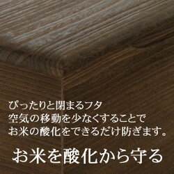 日本製桐米びつ縦長型焼桐10kg用1合升すり切り棒つき桐製米びつ10kgスリムライスストッカー【縦黒10升】