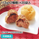 2つのプチシュー (カスタード＆チョコ) 24g(約12g×2個)×20袋 23422(冷凍食品 業務用 シュークリーム カフェ デザート スイーツデザート 個包装)