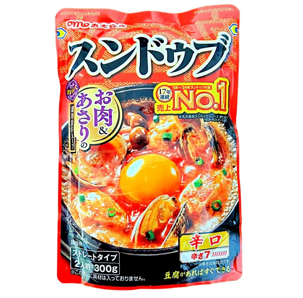 丸大食品 スンドゥブ 辛口 辛さ7 ストレートタイプ 300g 2人前 お肉＆あさりの濃厚旨辛スープ なべ 鍋 ..