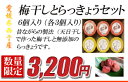 愛媛県産 梅干し・らっきょうセット 6個入り 各3個 