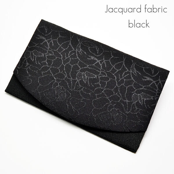金封ふくさ 001 ブラック ローズジャガード ちりめん お香典 のし袋入れ