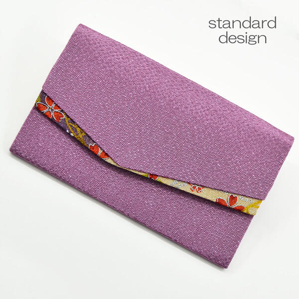 念珠ケース Sサイズ 数珠袋 168 新紫 にいむらさき ちりめん 二重ポケット マグネット式ボタン 花柄