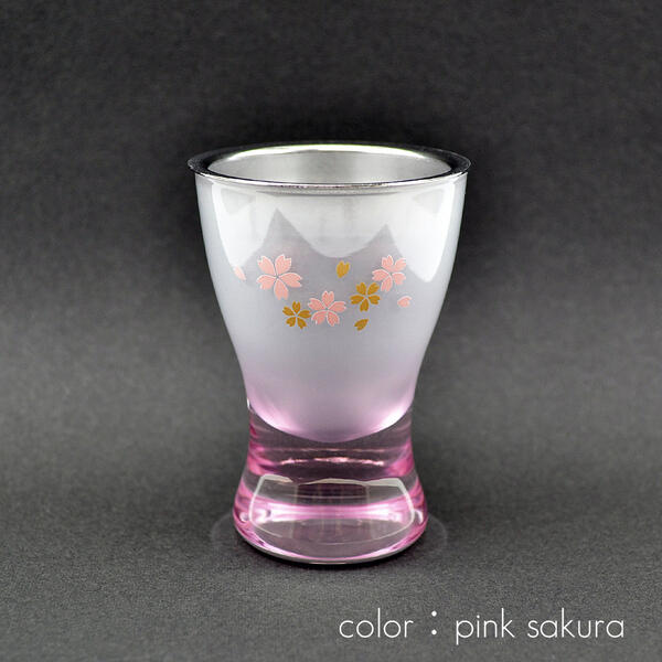 仏器 ご飯入れ 048 さくら模様入りピンク×ホワイト 創価学会用仏具 ガラス製 SGI SOKA