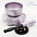 colorリンセット 2.0寸 060 パープル 桜柄りん座布団 ミニ仏壇用/仏具 りんセット コンパクトリンセット