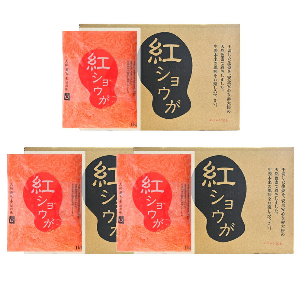 紅ショウガ 1kg (24袋入り:3ケース) 送料無料(沖縄、離島を除く) 八街出荷