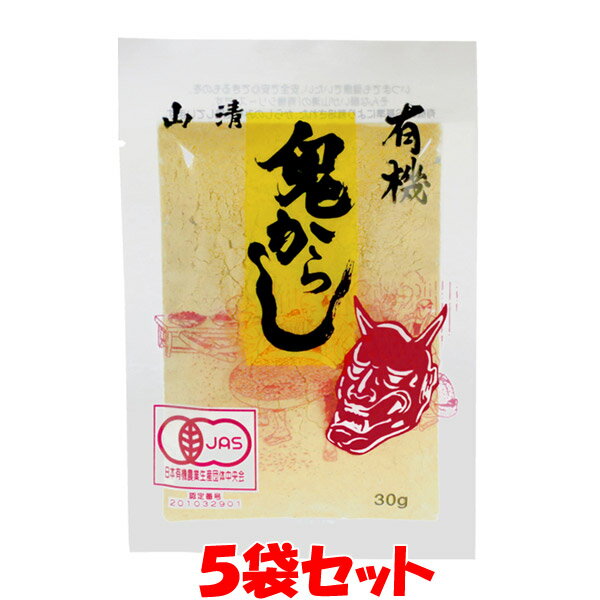 山清 有機 鬼からし からし粉 有機JAS 山清 ヤマセイ 袋入 30g 5袋ゆうパケット送料無料 代引・包装不可 ポイント消化