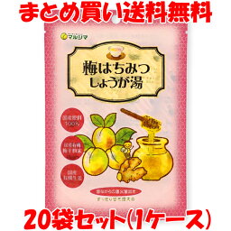 マルシマ 梅はちみつしょうが湯 生姜 生姜湯 梅 はちみつ ショウガオール 60g(12g×5包)×20袋セット まとめ買い送料無料