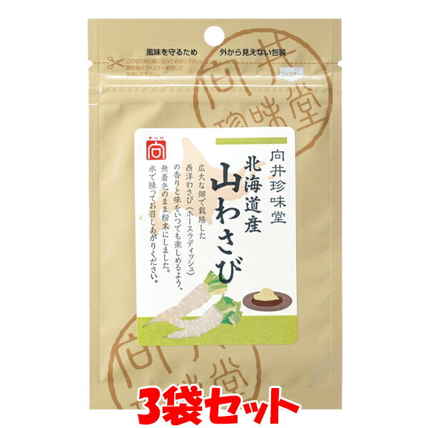 向井珍味堂 北海道産 山わさび ワサビ 山葵 粉末 袋入 12g×3袋セット ゆうパケット送料無料 ※代引・包装不可