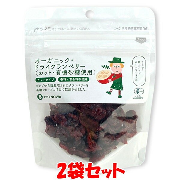 オーガニック・ドライクランベリー ドライフルーツ クランベリー 60g×2袋セット ゆうパケット送料無料 ※代引・包装不可