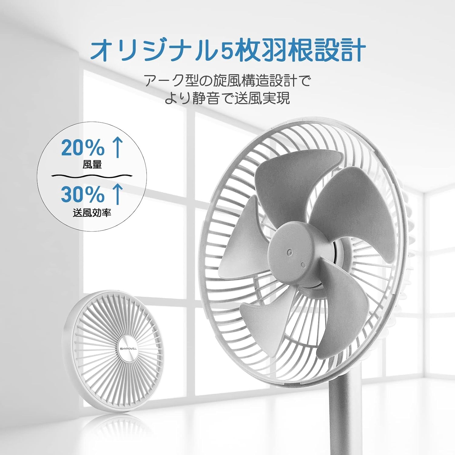 HYPOWELL 卓上扇風機 静音 小型 せんぷうき 扇風機 サーキュレーター ミニ 自動首...