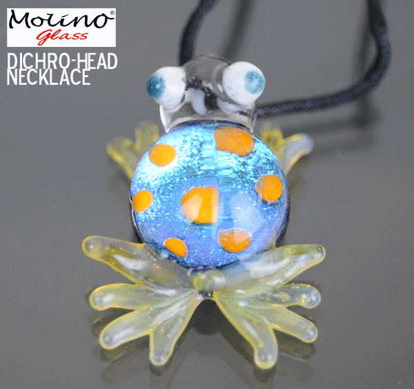 [代引き以外で送料無料]MOLINO　Glass Necklace　ダイクロ/FROG