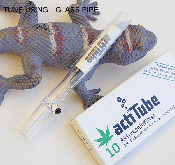 フィルター5個付きTUNEフィルターが使えるグラスバッツ 3インチ クリア ワンヒッターパイプ