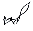 ★送料無料メール便★手描きステンシルdeタトゥー/Foxy Lady キツネ W:9cm