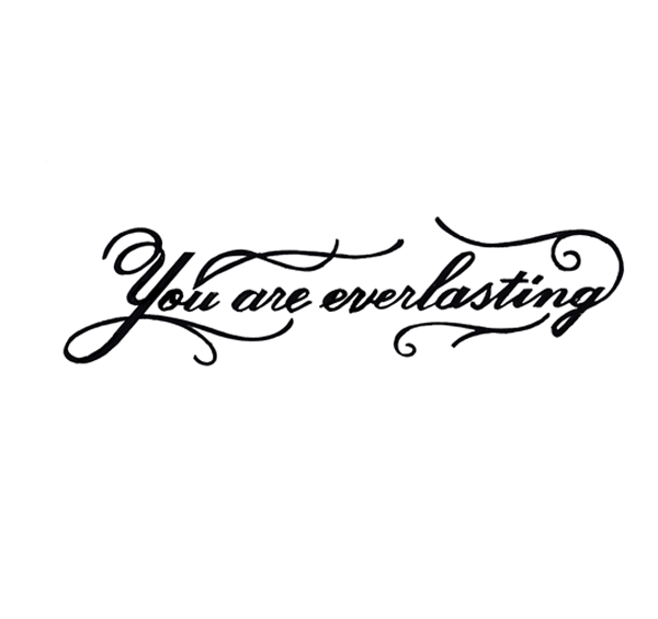 【エアブラシ　ボディージュエリー　ヘナタトゥー用ステンシル】You are everlasting（貴方は永遠です）　W:18cm