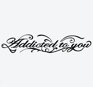 【エアブラシ ボディージュエリー ヘナタトゥー用ステンシル】Addicted to you (あなたに首ったけ) W:16cm