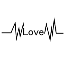 ★送料無料メール便★ステンシルdeタトゥー/心電図 LOVE W:10cm