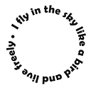 【エアブラシ　ボディージュエリー　ヘナタトゥー用ステンシル】I fly in the sky like a bird and live freely. （鳥のように大空を飛び自由に生きよう）　W:13cm