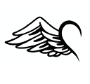 ★送料無料メール便★ステンシルdeタトゥー/翼(左) W10cm(3)