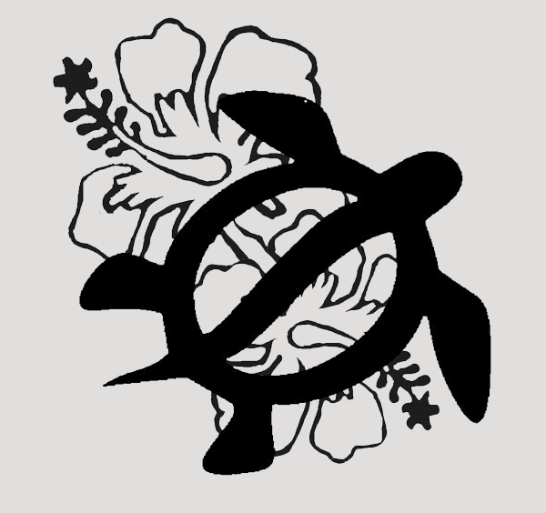 ★送料無料メール便★ステンシルdeタトゥー/ホヌ＆ハイビ W:15cm