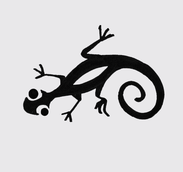 ステンシルdeタトゥー/トカゲ　W:8cm