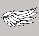 ★送料無料メール便★ステンシルdeタトゥー/WING(右) W:9cm