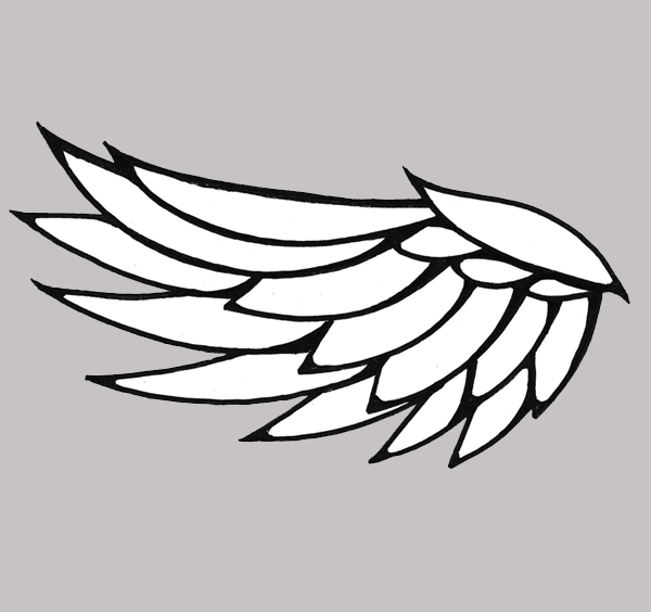 ステンシルdeタトゥー/WING(左） W:13cm