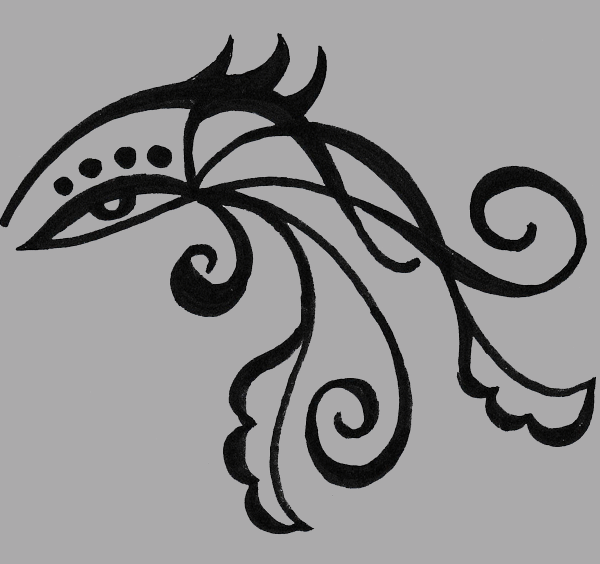 【エアブラシ　ボディージュエリー　ヘナタトゥー用ステンシル】ラインワークST283　W10cm