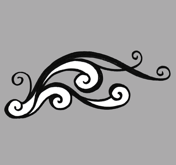 【エアブラシ　ボディージュエリー　ヘナタトゥー用ステンシル】ラインワークST284　W10cm