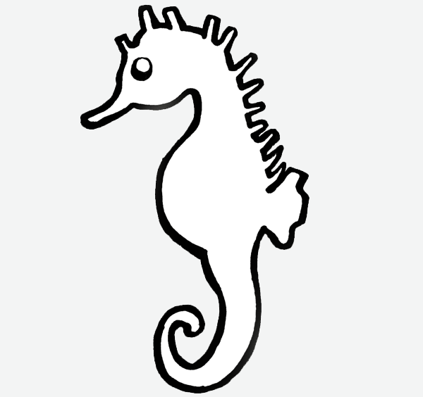 【Yuオリジナル・トライバル・ステンシル】タツノオトシゴ　H10cm