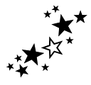 ★送料無料メール便★手描きステンシルdeタトゥー/星空 W13cm